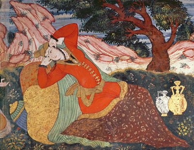Woman from the Court of Shah Abbas I (detail) by Persian School